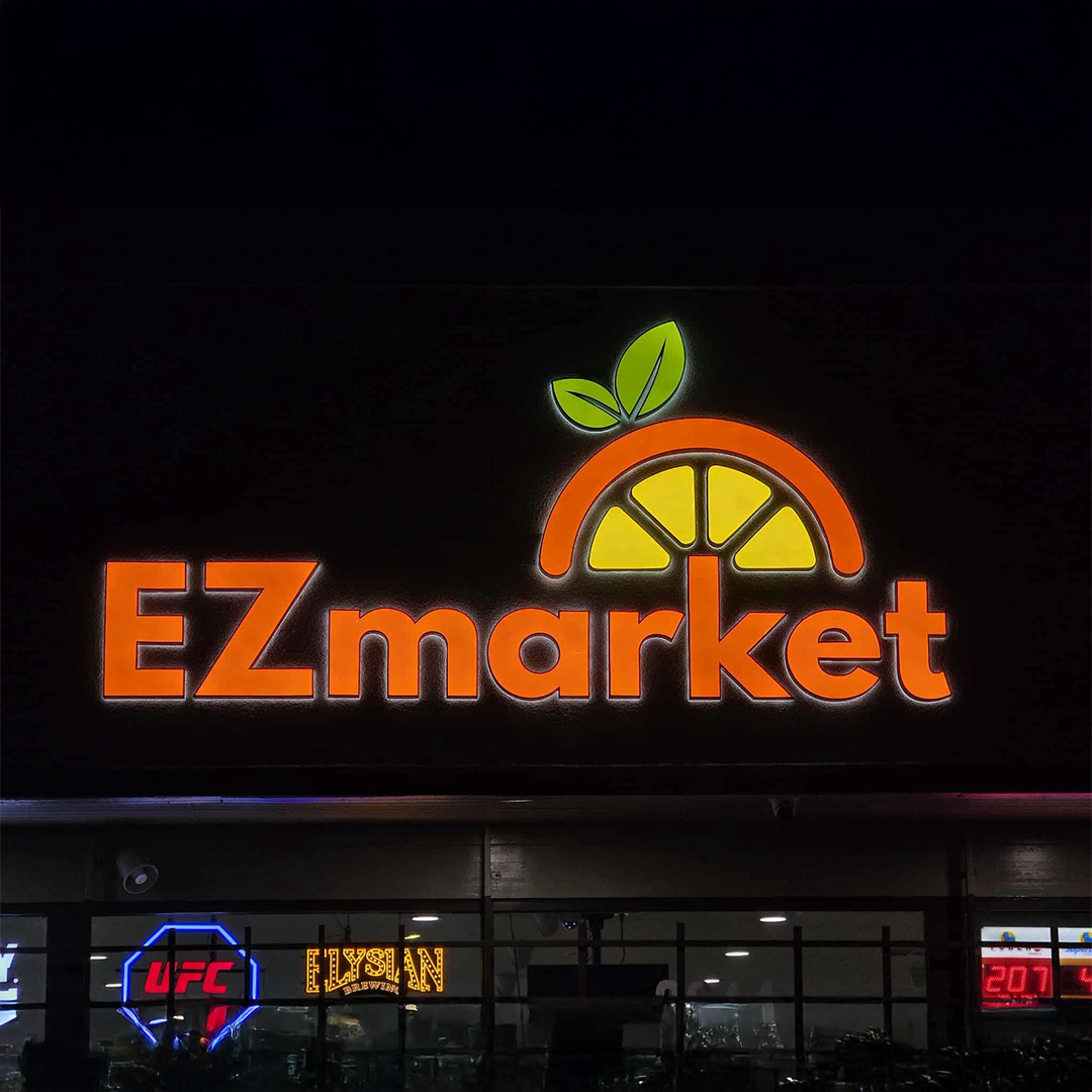 Illuminated Metal Backlit Sign