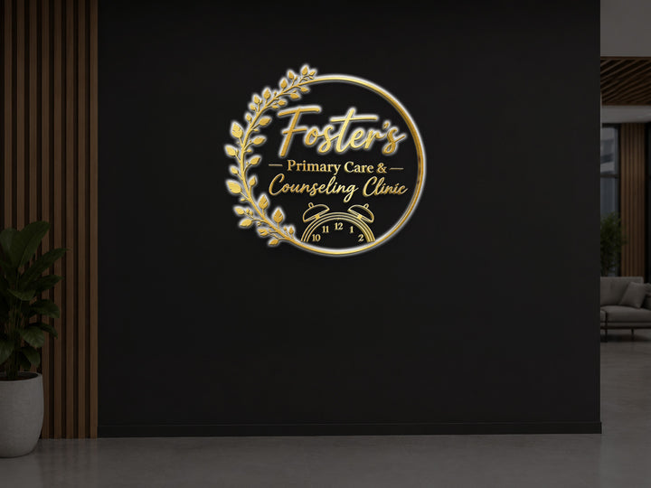3D Gold Metal Backlit Sign For Sharon