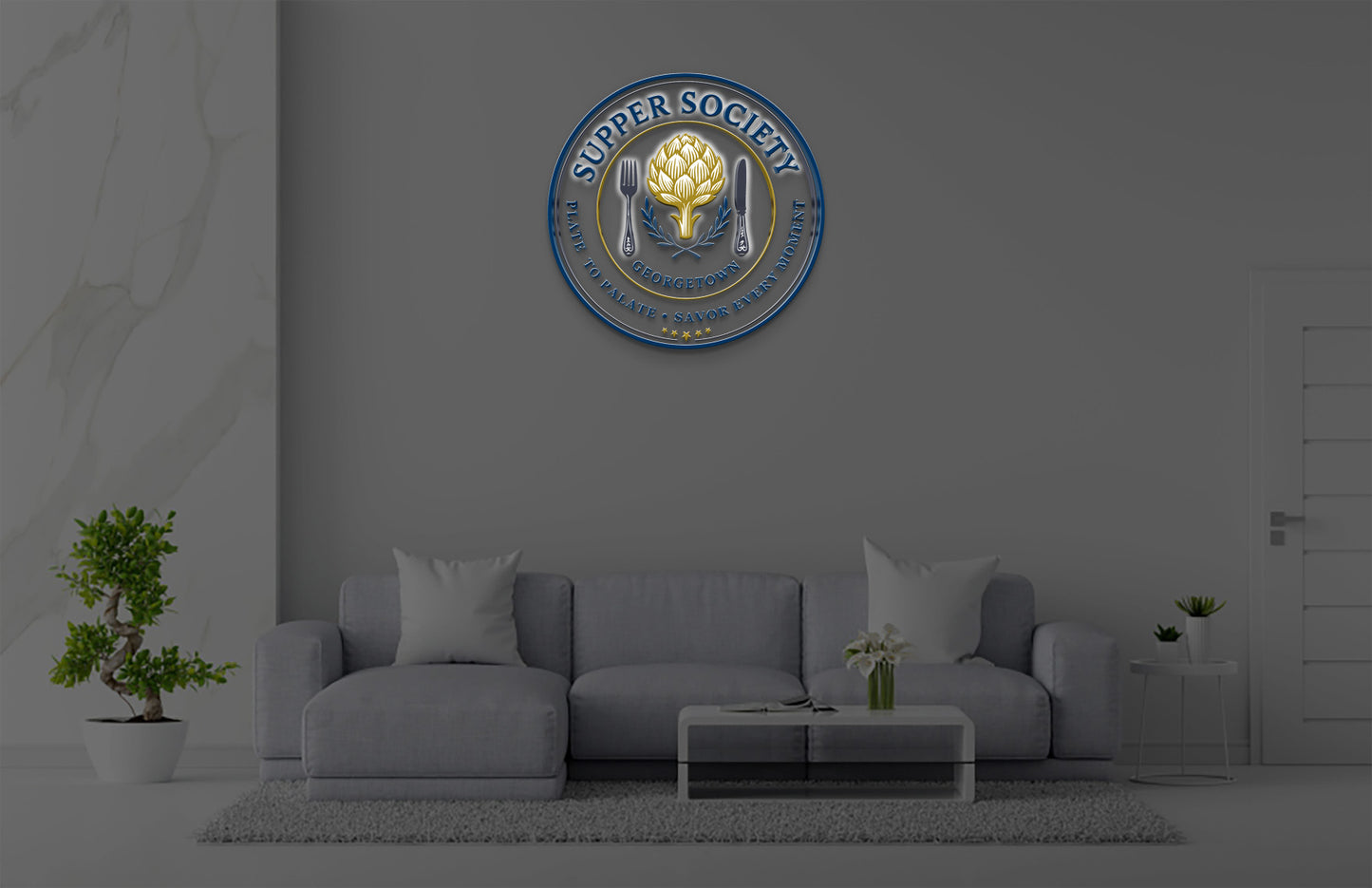 Custom 3D Metal Backlit Sign For Justine