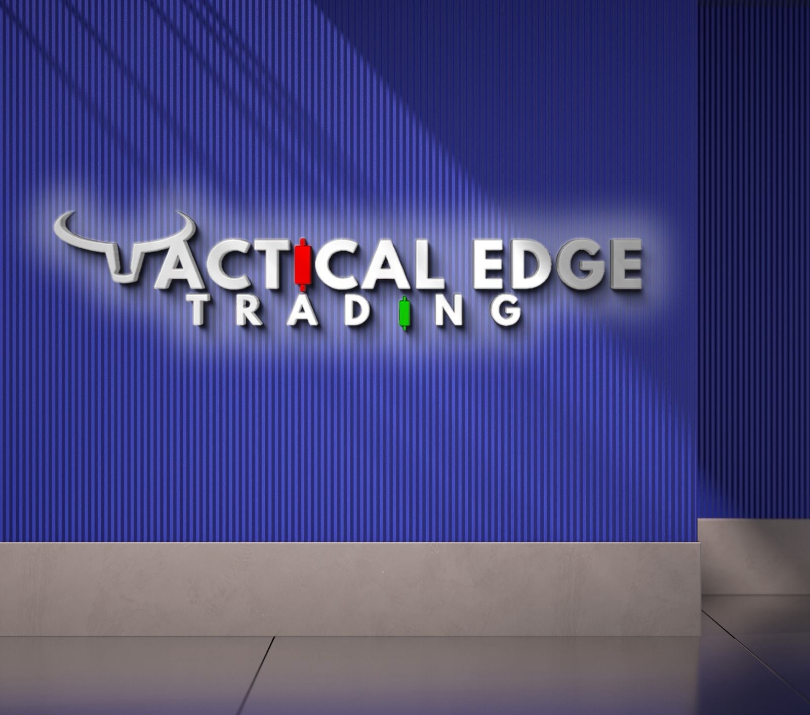 Custom 3D Metal Backlit Sign for Tactical Edge Trading